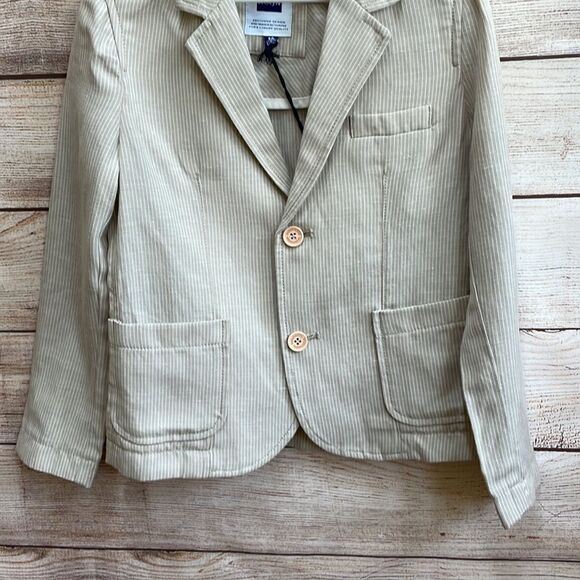 NEW WITH TAGS PAPER MOON LINEN BLAZER IN CREAM AND WHITE STRIPES - Picture 3 of 6